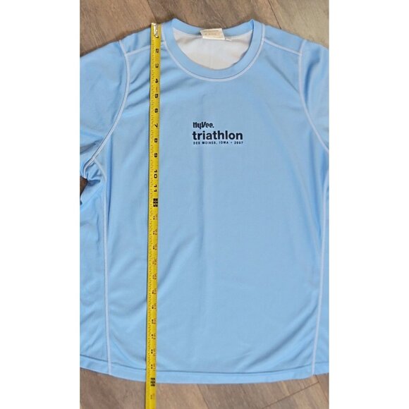 2007 Hyvee Triathlon Blue Short Sleeve T-Shirt Womens Size L Crew Neck - Picture 5 of 7